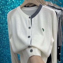 긴팔 여성 라운드넥 니트 가디건