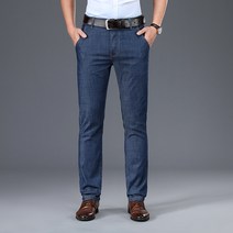 천사 청바지 남자 봄 얇은 슬림 스판 캐주얼 바지 중년 남성 직통 청바지 공장 도매