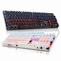COX 레트로 써클 키캡 레인보우 LED 기계식 키보드 청축, 블랙, CK860