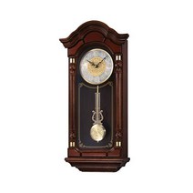 SEIKO 위풍당당 다크 브라운 솔리드 오크 케이스 진자와 차임벨이 있는 벽시계