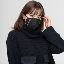 아이러브허브 KF94 시험완료 패션밸브마스크(블랙) XL사이즈, 단품, 단품