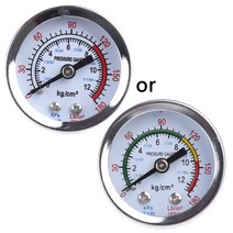 압력게이지 1/4-in 금속 압력 게이지 듀얼 스케일 0-180PSI 0-12 BAR 가스 공기 펌프와 호환 내구성 40JA, 02 2