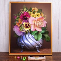 보석십자수 창업 도구 백합 꽃 인쇄 11CT 크로스 스티치 키트 DIY 자수 DMC 스레드 공예 수제 수공예 그림, HMA70104_30x40_11CT 면사