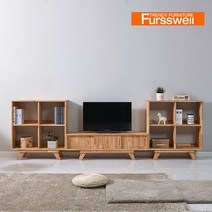 퍼스웰 루펠 참죽원목 슬라이딩 2800 거실장세트B형 SI_175, 없음