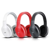 브리츠 W800BT Qplus PC 온라인강의 게이밍 유무선 블루투스 헨즈프리 헤드폰, 레드