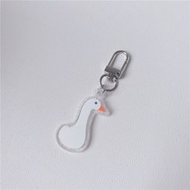 텃밭 용품1Pc Ins 스타일 한국 화이트 거 위 튤립 레이저 플래시 아크릴 키 체인 귀여운 동물 공장 매력 열, 06 6