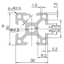 DIY CNC 3D 프린터 작업대용 3030 알루미늄 프로파일 압출 성형 레일 유럽 표준 100-800mm 길이 1PC, 07 400mm