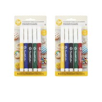 윌튼 파인 팁 푸드라이터 식용 컬러 마커 5정 Wilton Fine Tip FoodWriter Edible Color Markers, 2팩