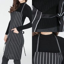 [KT알파쇼핑]고급 블랙 핀 스트라이프 앞치마 식당앞치마 요리옷, 스트라이프 앞치마_W57EBC0