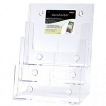 A4 3단 꽂이 [4579] / 아크릴 리플렛 거치대 / 전시회 전단지 박람회 카다로그 매장 팜플렛 회사 브로셔 케이스 / 홍보물 인쇄물 서류 POP 진열대