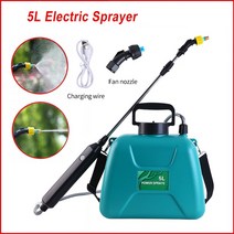충전식 동력 자동 분무기 5L 전기 분무기 정원 자동 분무 USB 2400mAh 충전식 배터리 분무기 소독 농약 관개, 01 Green