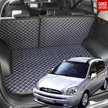 GMZMOTORS 뉴카렌스 퀼팅 가죽 3D 트렁크매트 풀셋트, 와인