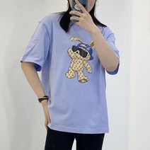 오버핏 래빗 반팔 티셔츠