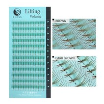 블레스 리프팅래쉬 4d 다크브라운 볼륨속눈썹 러시안볼륨 속눈썹, 1개, jc0.07-12mm