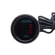 범용 디지털 게이지 52mm 2 인치 300psi 듀얼 에어 서스펜션 게이지 라이드 압력 혼 PSI 레드 & 블루 플라, 02 Dual Gauge Red