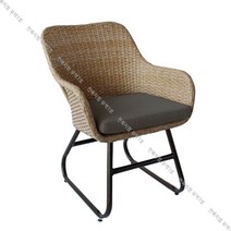 2인티테이블세트 정원용 인조라탄 베란다 야외용 테이블세트, 베이지 싱글 체어(최소 2개주문)