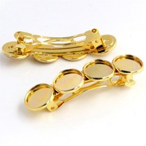장미5pcs 12mm 4 카메오 청동 실버 도금 6 색 구리 소재 머리핀 헤어 클립 기본 설정 카보 숑, 03 Gold