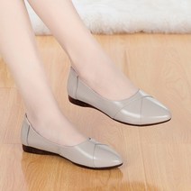 편안한 전체 소가죽 싱글 슈즈 여성 플랫 여성 신발 정통 신발 봄과 가을 새로운 플랫 힐 부드러운 단독 어머니 신발 가죽 신발