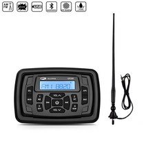 종다리 스피커 방수 마린 스테레오 블루투스 보트 오디오 fm am 자동차 mp3 플레이어 + rv utv 골프 카트 트랙터 오토바이 용 보트 라디오 안테나, 없음
