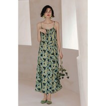 뷔스티에 나시 롱 원피스 여름 스트랩넥 플라워 오프숄더 a라인 여름 휴양지 바캉스 비치룩