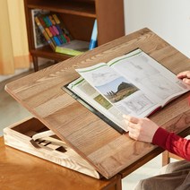 곧은나무 독서대 각도조절 보조책상 800 오크 원목 필기 큰독서대, 보조책상 800_오크브라운(오른손)