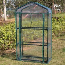 TAE WOL 비닐하우스 조립식 베란다 가정용 온실 다육이 투명 고양이 화분 그늘막 식물 채소 이동식 정원 식물원 정리대 선반, 3단 투명