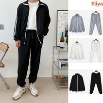 남성 가을 봄 2선 옆라인 집업 패션 운동복 츄리닝 캐주얼 조거 상하의 세트 트레이닝복