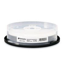 Verbatim BD-R 25GB 6X DataLifePlus 화이트 잉크젯 프린트 가능 허브 인쇄 가능, 10 Pack Spindle_100GB