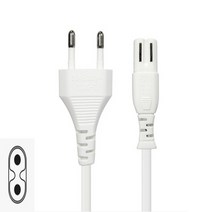 화이트 국산 8자코드 220V 1m 케이블 파워연장 AC전기선 컴퓨터노트북 PC모니터 어댑터전원선 오디오게임기