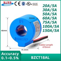 미니 표준 전류 변압기 AC 30A 50A 60A 75A 100A 150A 5A 전류계 BZCT18AL 마이크로 토로 이달 코일 CT 공급, [01] BZCT18AL 30A-5A