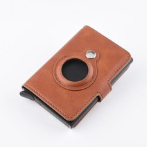 방수 손목 시간 폰연결 스마트 워치 새로운 airtag 지갑 leather rfid, 갈색