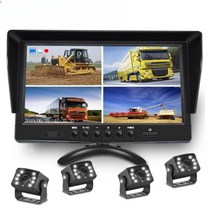 화물차 버스 4채널 블랙박스 10인치 트럭용 차량용cctv, 듀얼 스크린 10.1인치  LED 카메라 2개