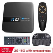 인터넷 셋톱박스 홍탑 H20 스마트 안드로이드 TV 박스 10.0 2GB 16GB 4K HD 음성 어시스턴트 3D 플레이 스토어, CHINA_영국 플러그 | 16GB KEYAIRMOUS