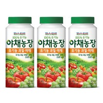 파스퇴르 유기농 야채농장 과일야채190ml(3팩), (냉장)야채농장 과일야채190ml(3팩), 190ml
