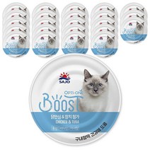 사조 고양이 습식사료 옵티원 부스트 닭안심+참치, 24개, 4박스, 160g
