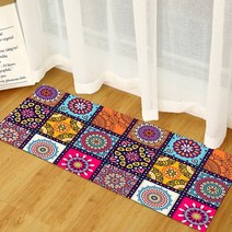 방바닥매트 양털러그 수입카페트 만다라 프린트 러그 주방 카펫 매트 보호 입구 도어 매트 장식 미끄럼 방지 플란넬 미끄럼 방지 야외 러그 복도 홈 장식