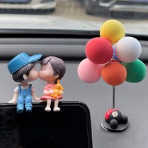 디아픽 홈 차량 인테리어 미니 장식 커플 인형 세트, C.커플+풍선