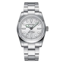 고급시계 오토매틱 nh35 PHYLIDA-37mm 실버 선브러시드 다이얼 NH38 손목 시계 150M WR 남성용 자동 36mm