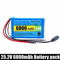 전기 자전거 킥보드 배터리 리튬이온 24v 6ah 25.2v 6s1p 팩 모터 ebike 스쿠터 장난감 bms