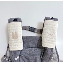 하두 톡희자수 누빔 아기띠침받이, 핑크테두리