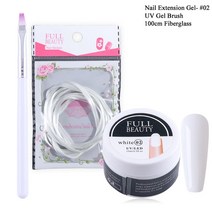 손톱깎기 네일케어네일 젤 익스텐션 키트 실크 유리 섬유 UV 빌더 아트 폼 프랜치 팁 브러쉬 도구 매니큐, 10 Set 4-02