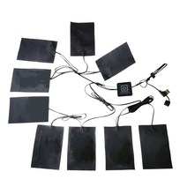 9pc 의류 전기 난방 패드 온도 탄소 섬유 온수 시트 조각 겨울 캠핑에 대 한 따뜻한 히터 경량-USB 충전