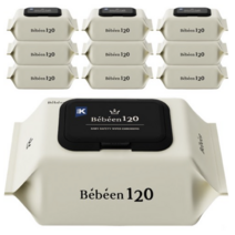 베베앙 120 엠보싱 대용량 유아물티슈 캡형, 10팩, 120매