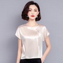 패션 여성 블라우스 2023 쉬폰 블라우스 셔츠 여성 여름 탑 솔리드 실크 느슨한 3xl 4xl 쉬폰 셔츠 여성 blusa 0425 40