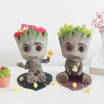 [커플셋트] 스칸디아모스 베이비 그루트 화분 그늘에서잘자라는 집에서키우기좋은 관리쉬운공기정화 식물, 퍼시픽그린, 옐로우