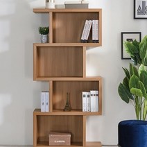 깊은책장 틈새책장 거실서재 엘리사 좌측 4단 800 책꽂이 공간분리 수납함 오픈, 블랙 아카시아