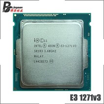컴퓨터조립 Intel Xeon E3-1271 v3 E3 1271 3.6 GHz 중고 쿼드 코어 8 스레드 CPU 프로세서 L2 1M L3 8M 80W LGA 1150, 한개옵션0