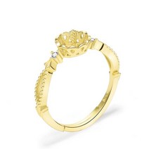 비즈공예 원석 패션 크리 에이 티브 925 스털링 실버 반지 조정 가능한 크기 빈 트레이 상감 진주 여성 Diy, 04 2 gold