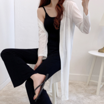 모노위크 600장완판/당일배송 얇고 시원한 여름 린넨 루즈핏 오픈 로브 숄 롱가디건