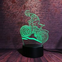 MTB 사이클 레이싱 피규어 모델 3D 착시 Led 램프 7 가지 색상 변경 터치 나이트 라이트 플래시 조명 자전거 장난감, Touch Switch
